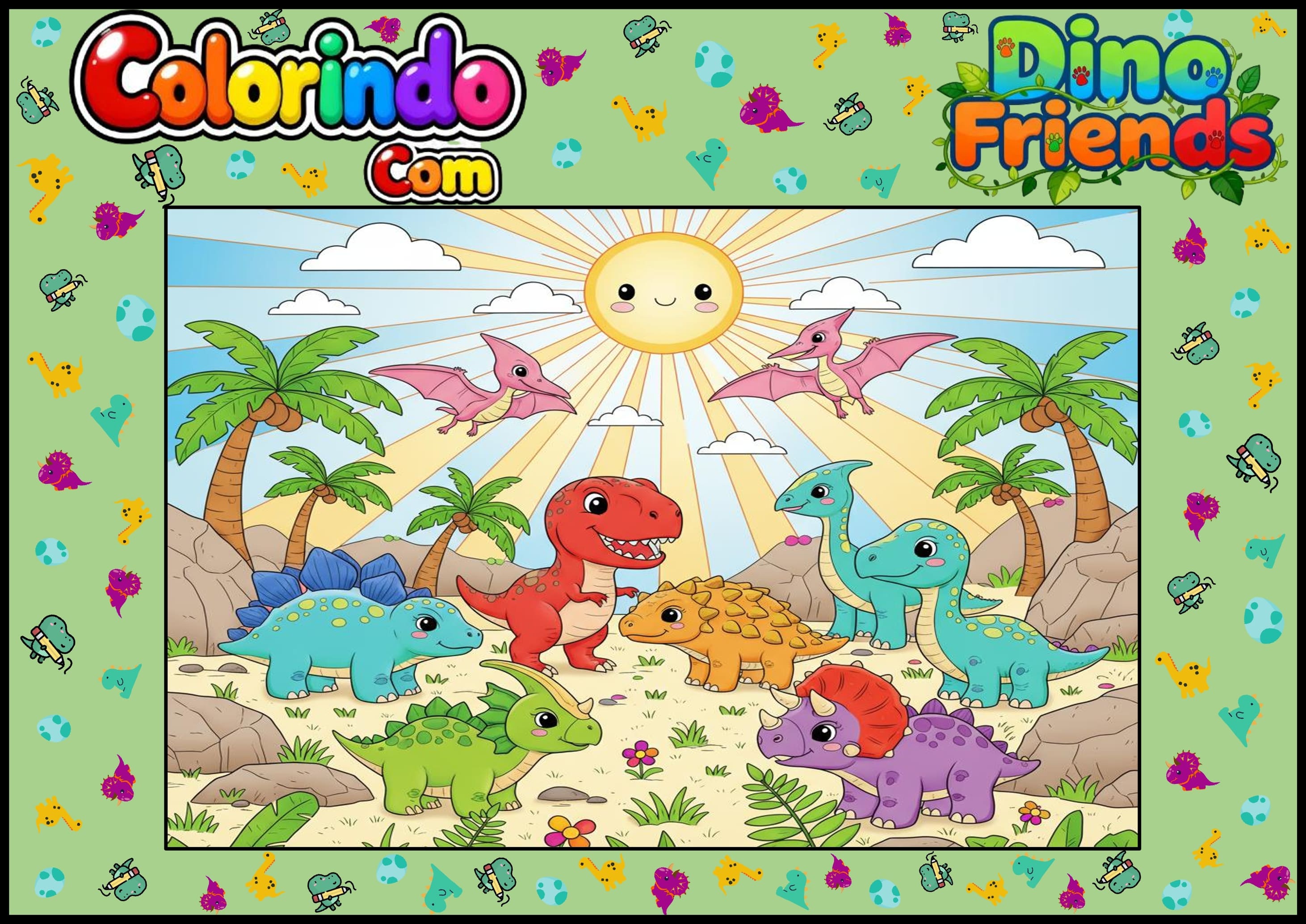 Colorindo com Dino Friends