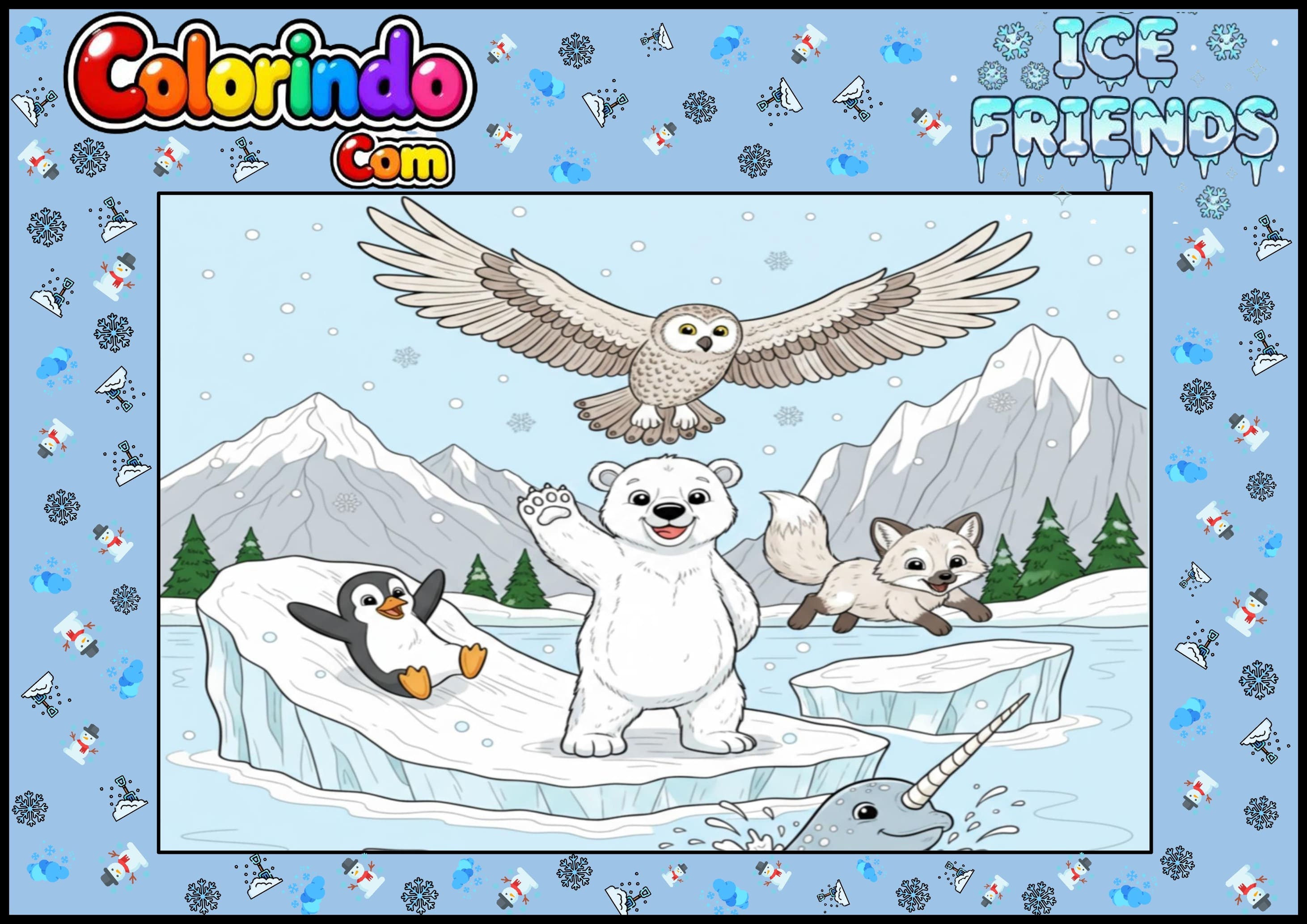 Colorindo com Ice Friends