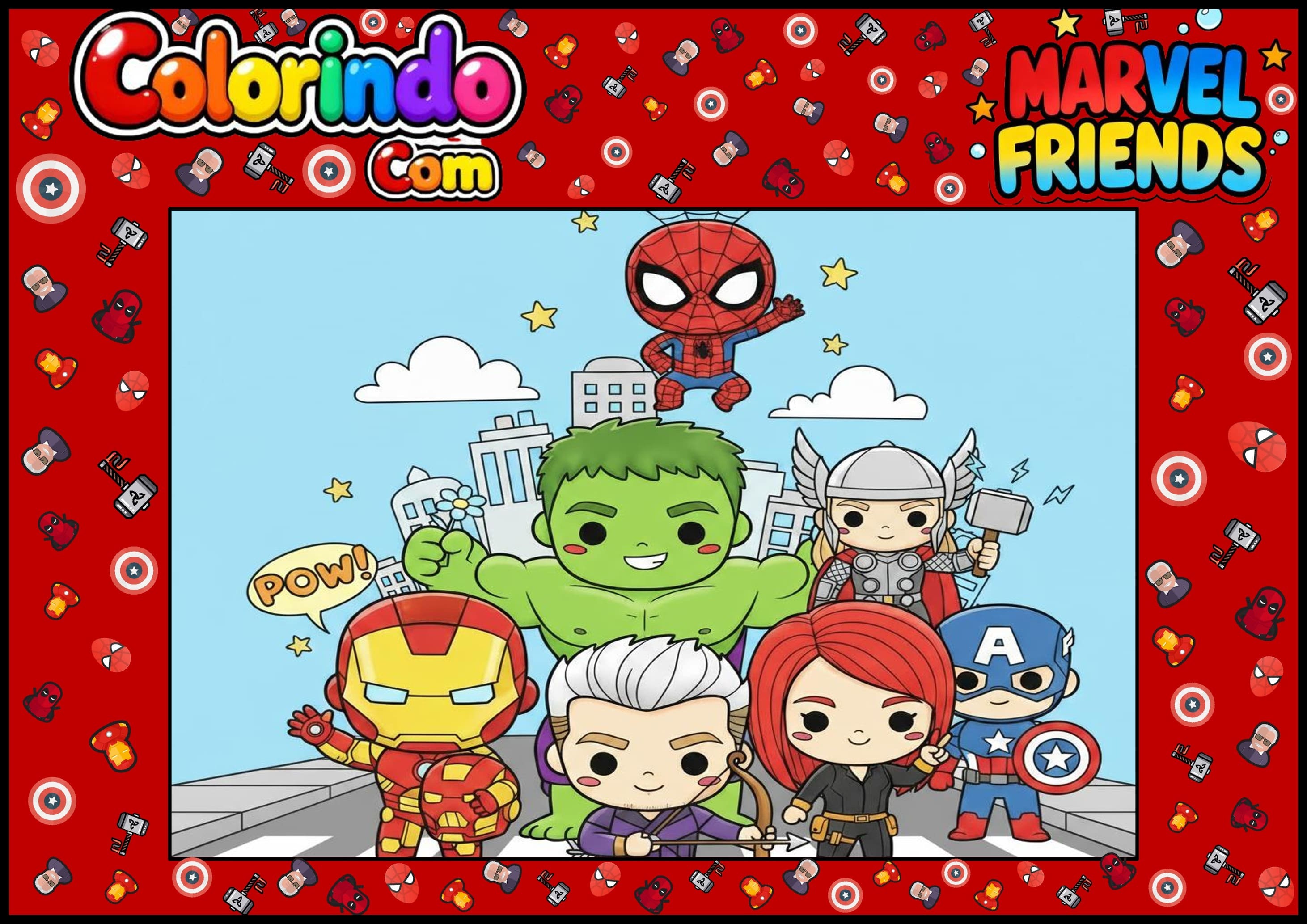 Colorindo com Marvel Friends